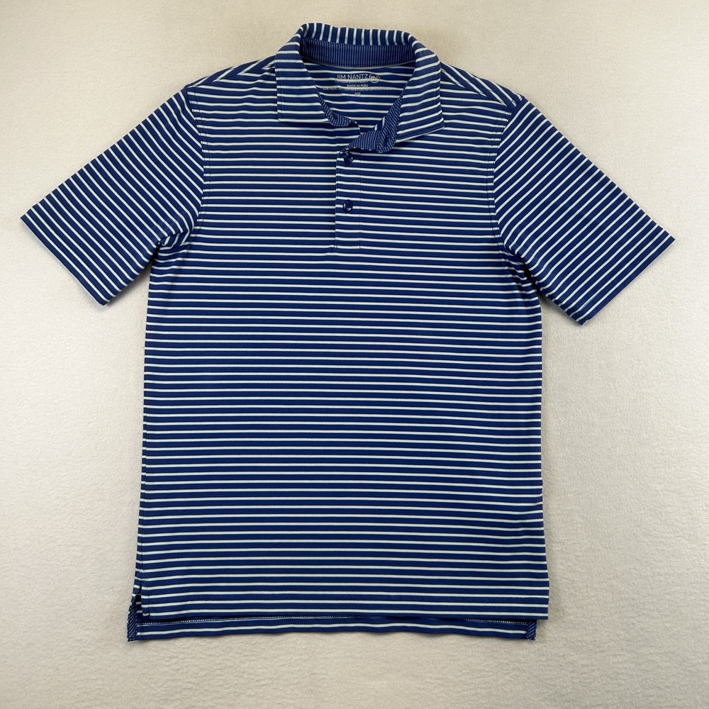 Jim Nantz By Vineyard Vines Polo Shirt Mens XS Blue Striped Golf Stretch Pima